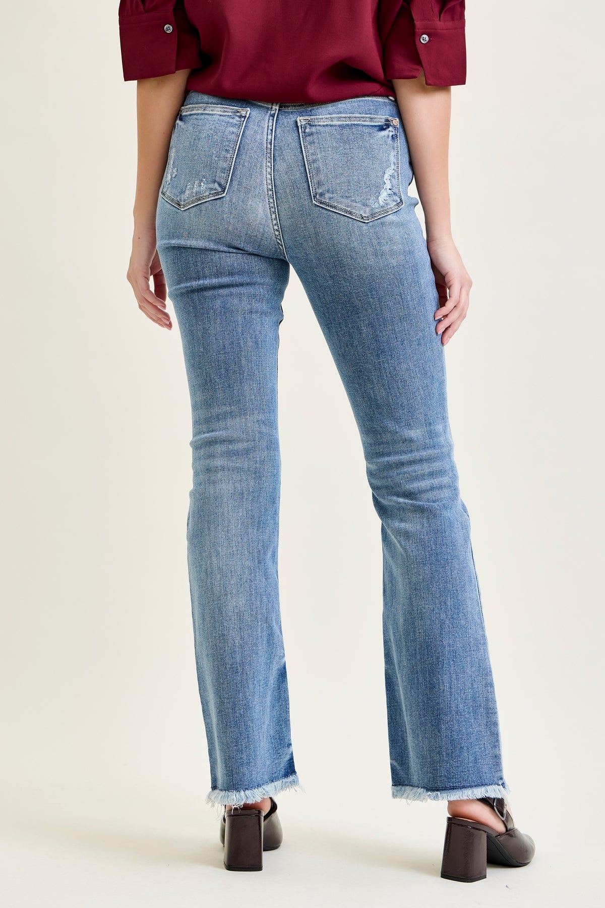 Dana High Rise Bootcut with Fray Hem