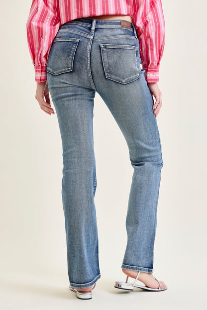 Violet High Rise Contrast Wash Bootcut Jeans