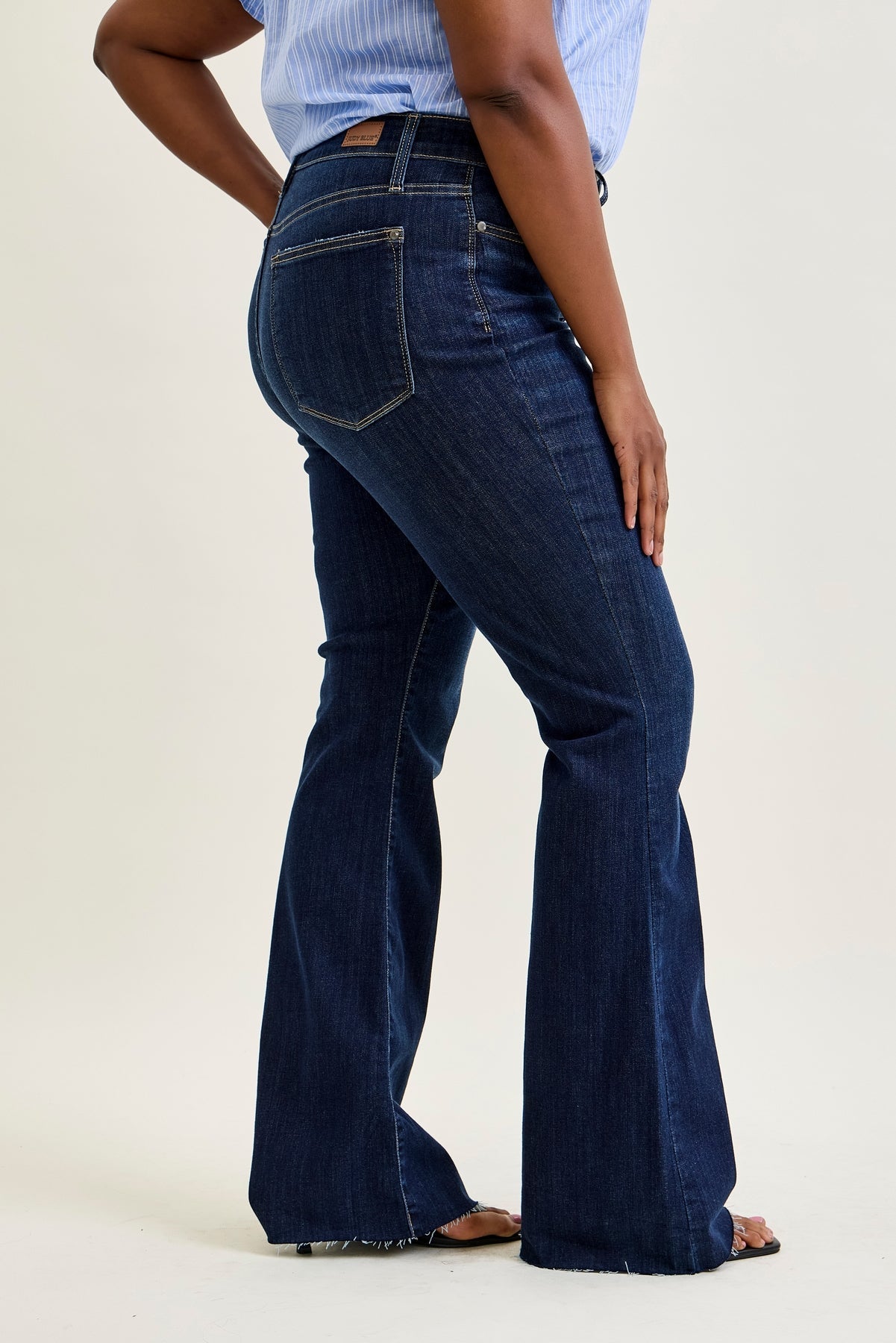 Lily High Rise Raw Hem Flare - PLUS