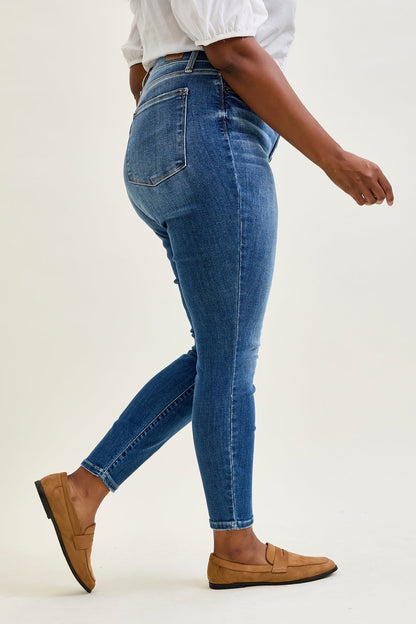 Rose Classic Button Fly Skinny Jeans - PLUS