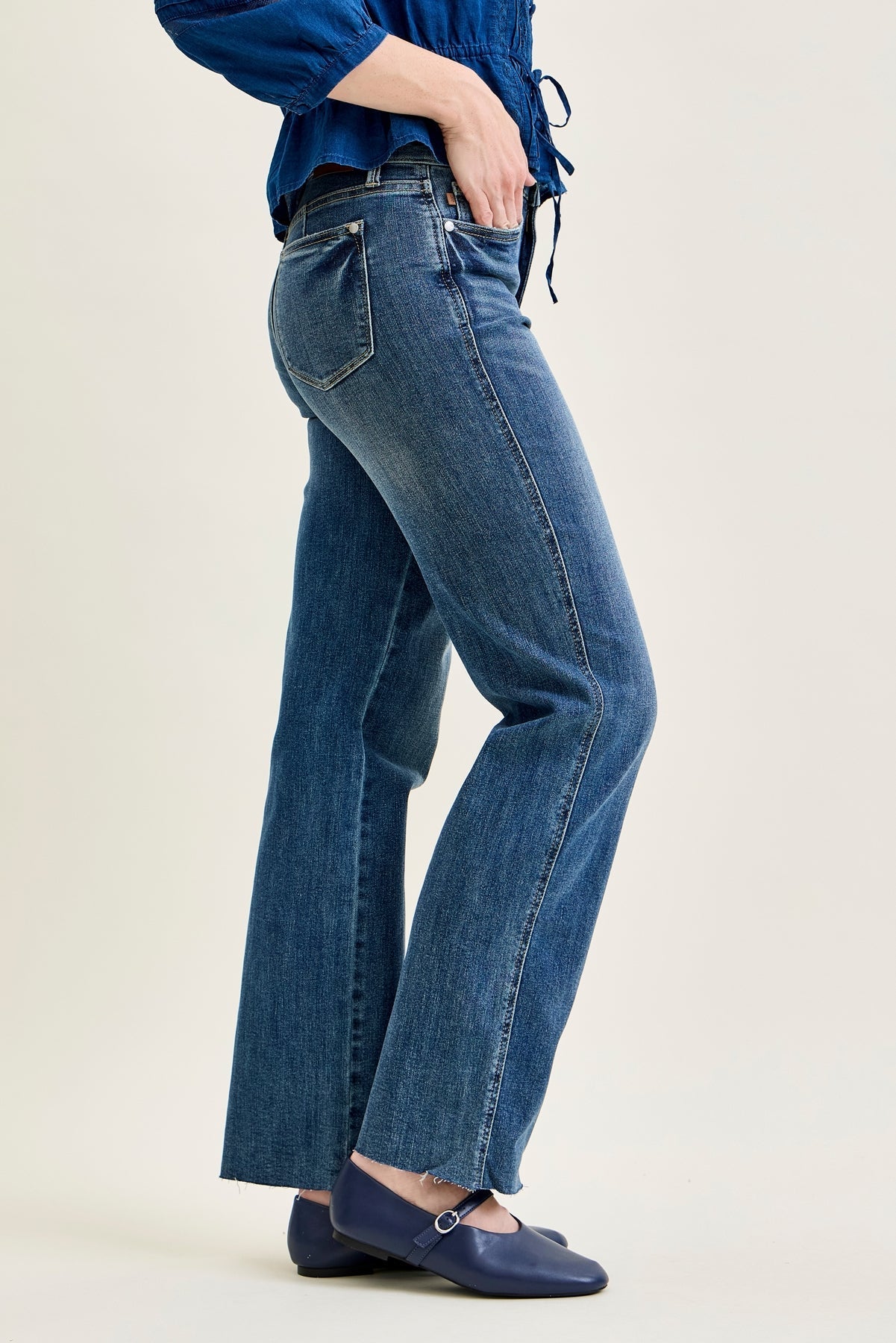 Alyson Mid Rise Tummy Control Vintage Straight Jeans