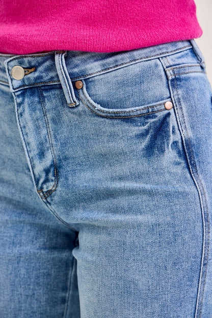 Haven Mid Rise Tummy Control Vintage Wash Straight Jeans