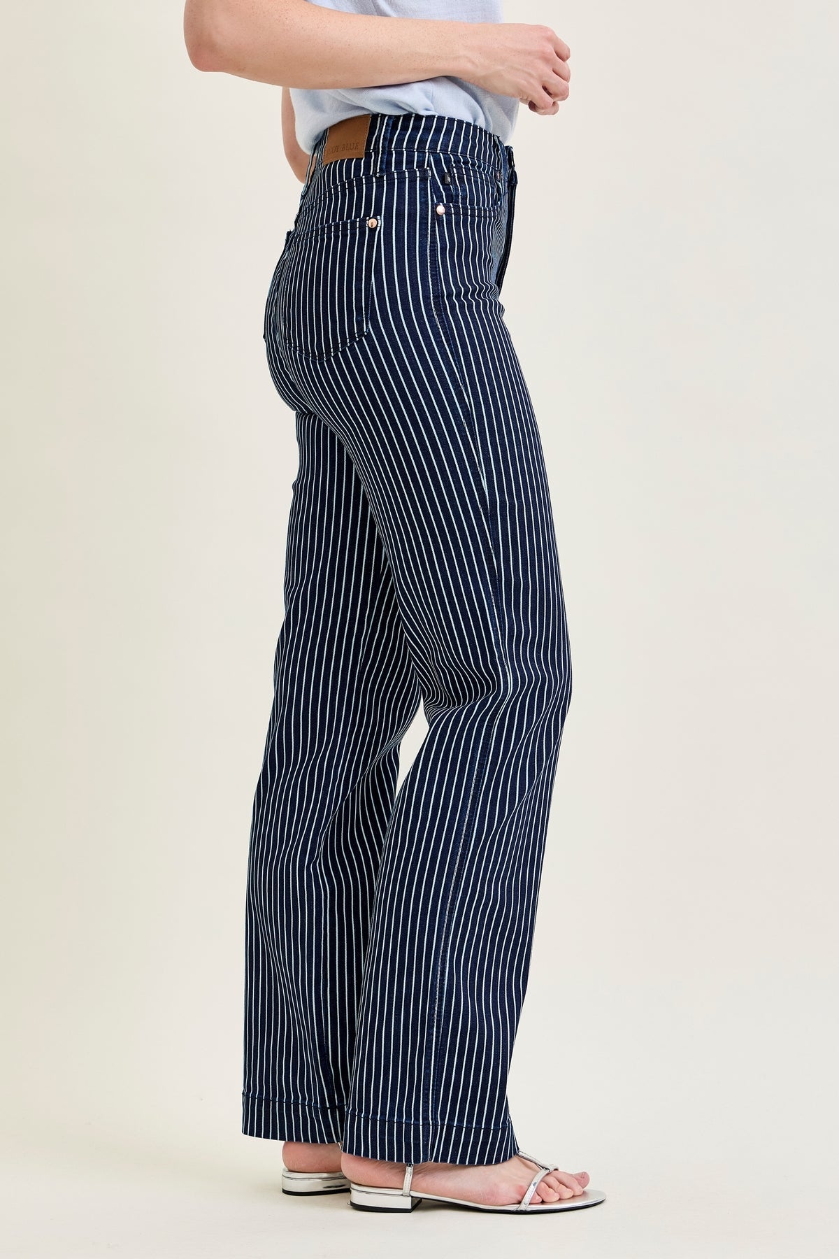 Vetti High Rise Tummy Control Striped Straight Fit