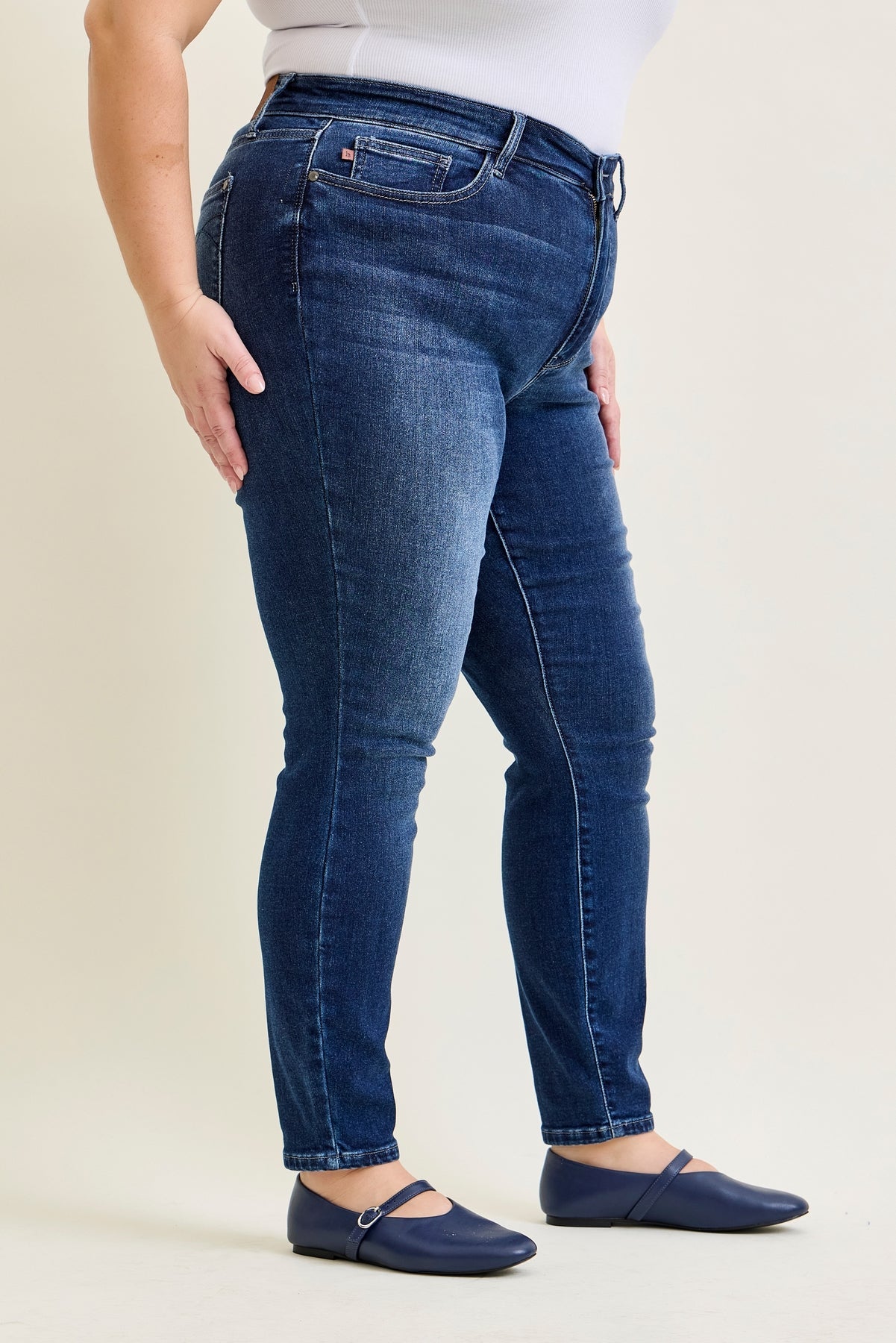 Lillian Mid Rise ThermaDENIM Skinny Jeans - PLUS