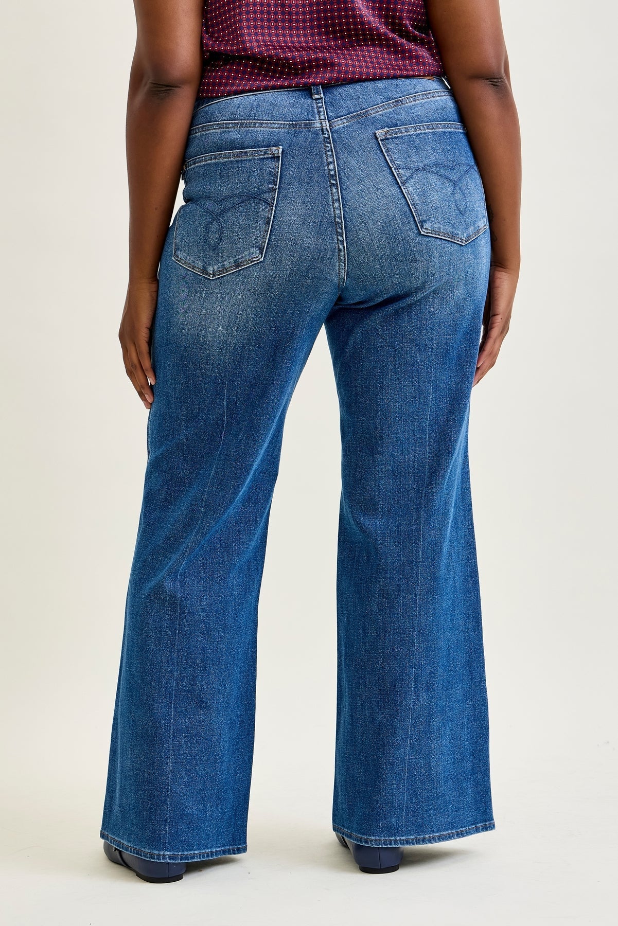Claribel High Rise Tummy Control Retro Wide Leg Jeans - PLUS